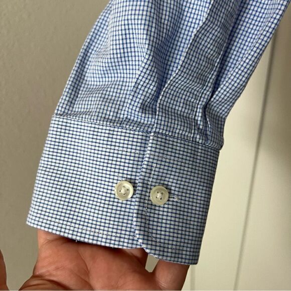The Mens Store Bloomingdales Dress Shirt Mens 16-32/33 Blue White Regular Fit - Picture 4 of 11